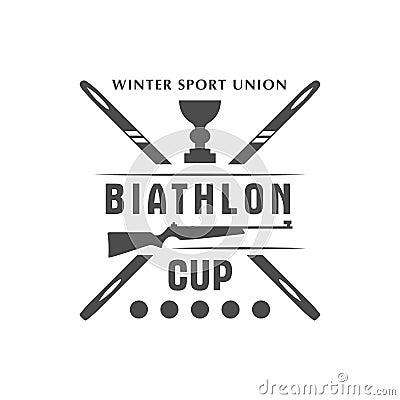 Biathlon logo badge. Vector Illustration. Winter sport Isolated emblem Vector Illustration