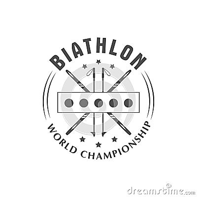 Biathlon logo badge. Vector Illustration. Winter sport Isolated emblem Vector Illustration