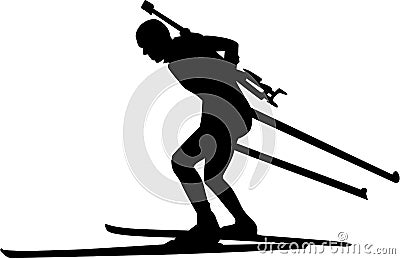 Biathlon Runner Vector Illustration