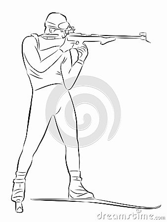 Biathlon shooter. vector illustration Vector Illustration