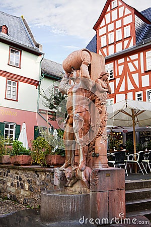 The Bibber's fountain (in German: der Sauferbrunnen) in Limburg an der Lahn Editorial Stock Photo