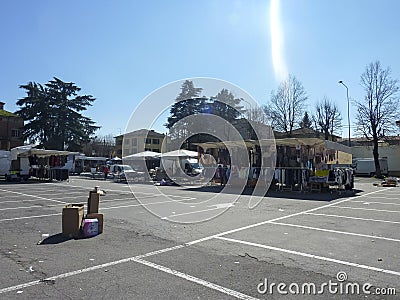 Bibbiano Reggio Emilia market square Editorial Stock Photo