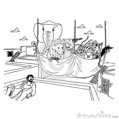 The Bible - Acts 11:5 Cartoon Illustration