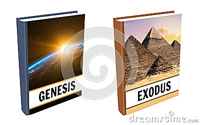 Bible Books - Genesis and Exodus Stock Photo