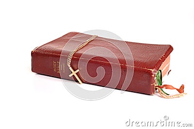 Bible and crucifix Stock Photo