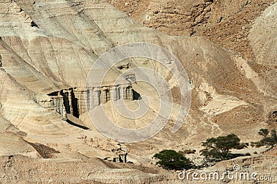 Bible desert on the coast of the Dead Sea Stock Photo