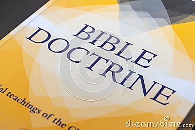 Bible doctrine study resource for Christians desiring to better understand faith and the teachings of Jesus Christ Stock Photo