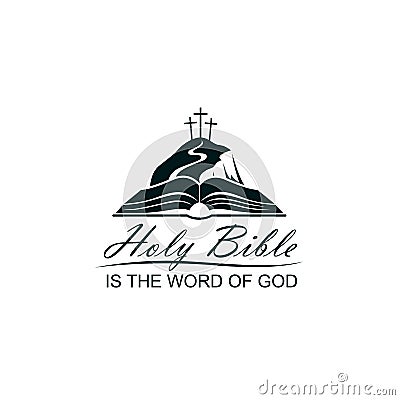 Bible and golgotha Vector Illustration