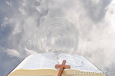 Bible and the heavens Stock Photo