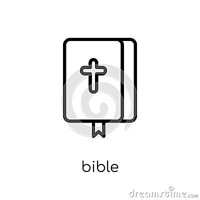 Bible icon. Trendy modern flat linear vector Bible icon on white Vector Illustration