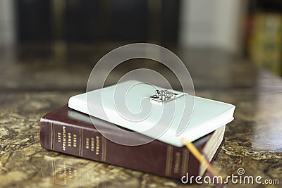 Bible journaling and time with God daily devotion Stock Photo