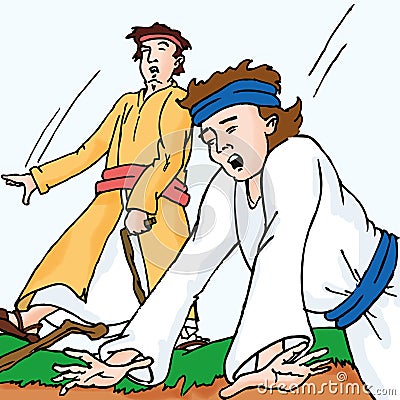 The Bible - Judging Others Cartoon Illustration