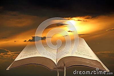 Bible light for mankind Stock Photo