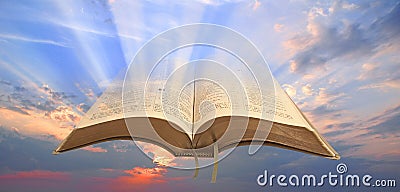 Bible light to mankind Stock Photo