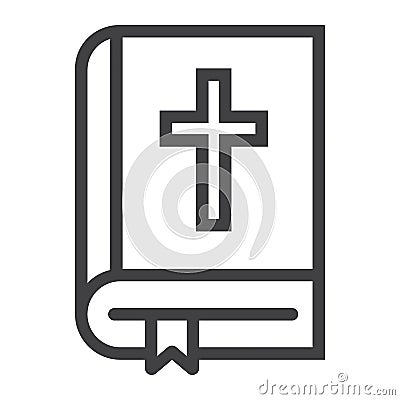 Bible line icon, easter and holiday, book sign Vector Illustration