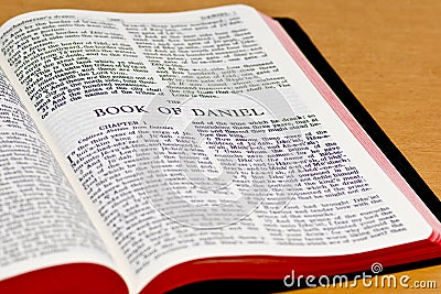 Bible Page - Daniel Stock Photo