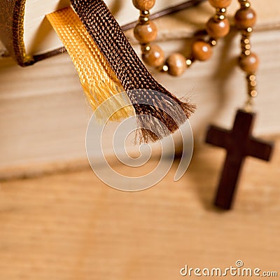 Bible And Rosary Stock Photo