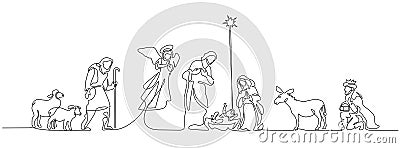 Bible scene of holy family. Vector illustration Vector Illustration