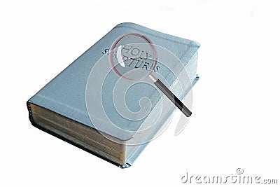 Bible search inspect Stock Photo