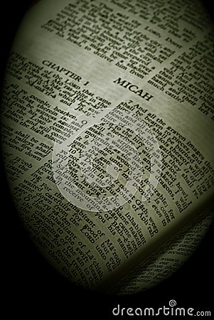 Bible Series Micah sepia Stock Photo