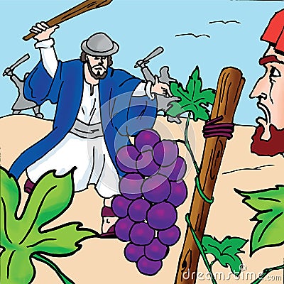 Bible stories - The Parable of the Tenants Cartoon Illustration