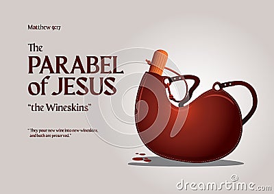 Bible stories - The Parable of The Wineskins Vector Illustration