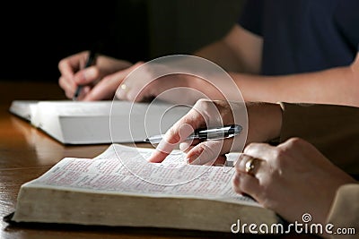 Bible Study Couple Stock Photo