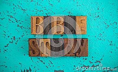 Bible Study Spelled in Wooden Type Set Block Letters Stock Photo