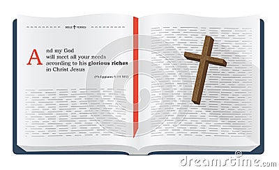 Bible verses about God's riches Cartoon Illustration