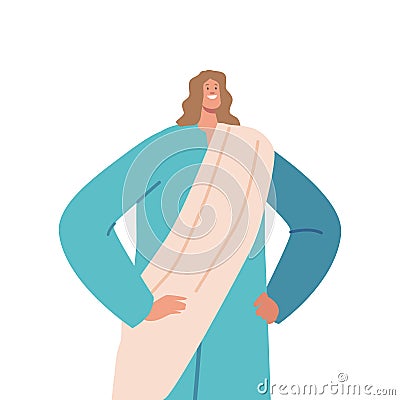 Biblical Apostle, Disciple Of Jesus Christ Who Spread His Teachings And Established The Early Christian Church Vector Illustration