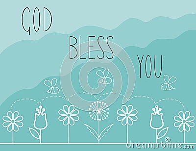 Biblical background with the words God bless you Vector Illustration