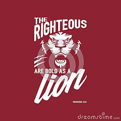 Biblical illustration. Christian lettering. The lion of the tribe of Judah. Revelation 5:5. Vector Illustration