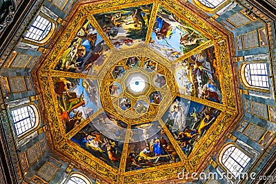 Biblical Paintings Dome San Lorenzo Medici Church Florence Italy Stock Photo