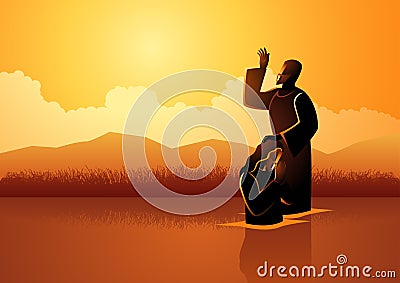 Jesus baptised by John the Baptist Vector Illustration