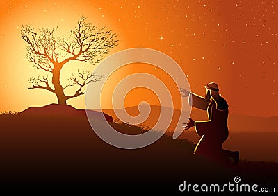 The Burning Bush Vector Illustration