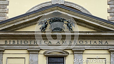 The Biblioteca Ambrosiana, a historic library in Milan, Italy Stock Photo