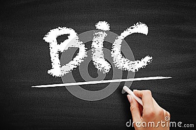 BIC Bank Identifier Code - SWIFT Address assigned to a bank in order to send automated payments quickly and accurately, acronym Stock Photo