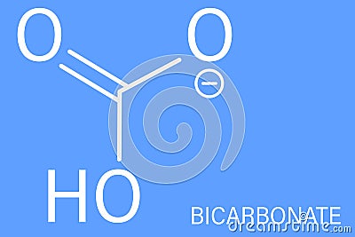 Bicarbonate anion molecule skeletal formula, chemical structure. Vector Illustration