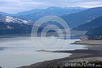 Bicaz lake with little water Stock Photo