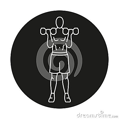 Bicep Curls line icon. Vector isolated element Vector Illustration