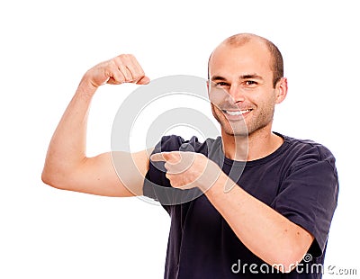 Biceps boasting Stock Photo