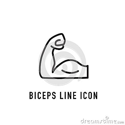 Biceps icon in line style. Vector Vector Illustration