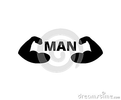 Biceps muscle icon man symbol strength icon Vector Illustration