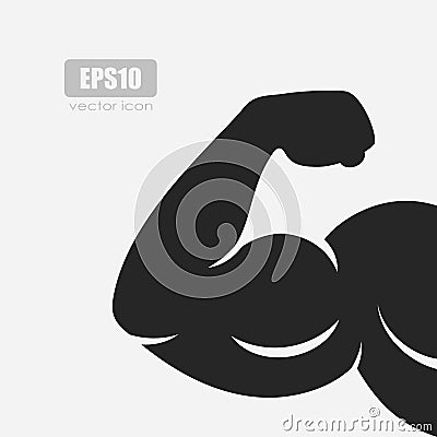 Biceps silhouette vector icon Vector Illustration