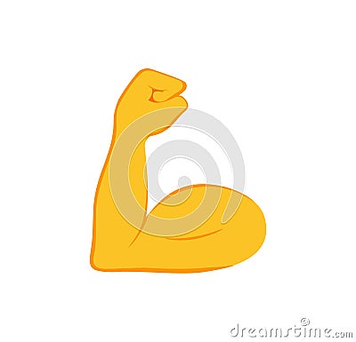 Biceps vector isolated emoji gesture flat illustration. Muscle emoticon. Vector Illustration