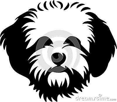 bichon frise Black Silhouette Generative Ai Vector Illustration