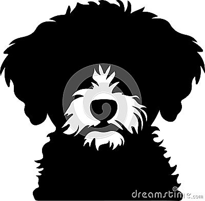 Bichon Frise Black Silhouette Generative Ai Vector Illustration