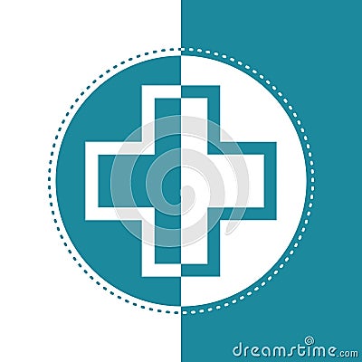 Bicolor icon of a hospital signal Vector Illustration