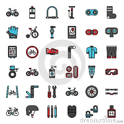 Bicycle accessories Vector Illustration