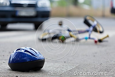 Bicycle accident Stock Photo